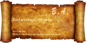Balatonyi Arany névjegykártya